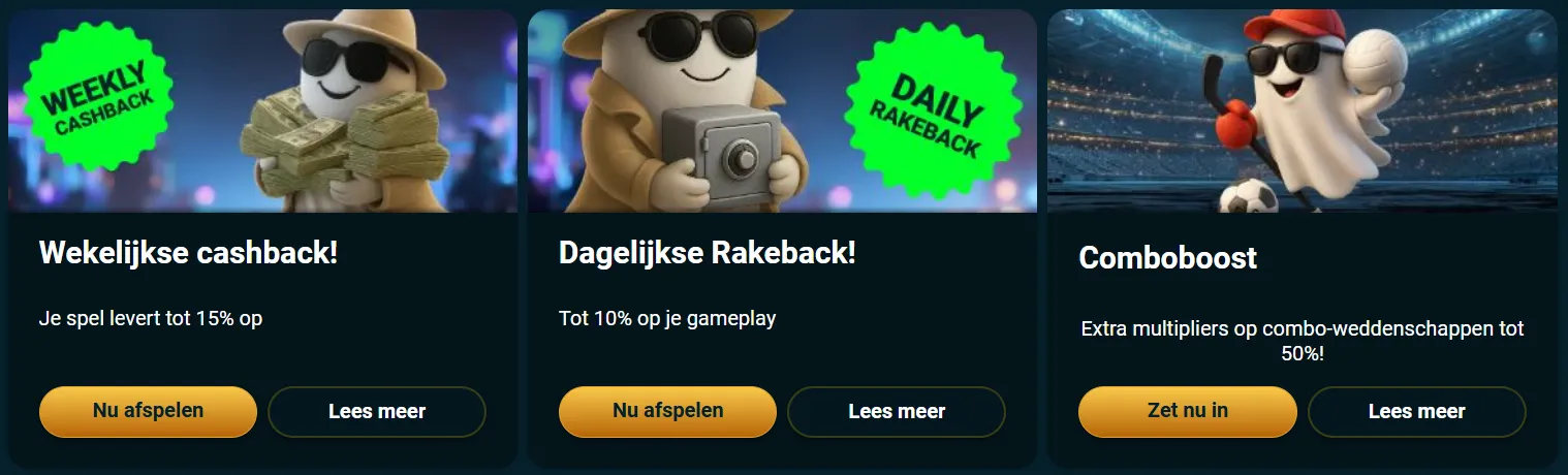 Ghostino Casino promoties en speciale aanbiedingen