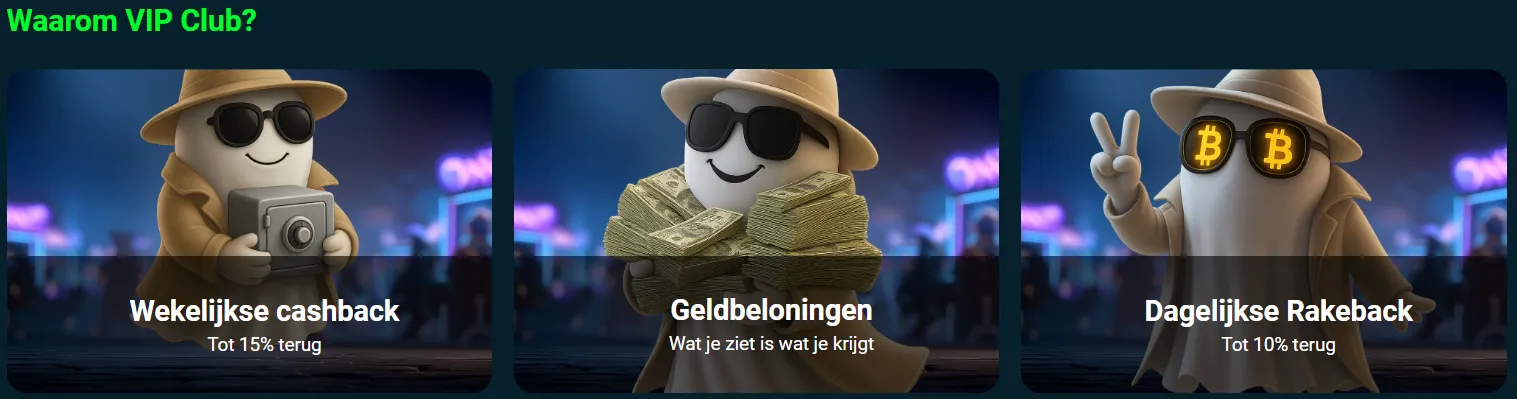 VIP programma en exclusieve voordelen bij Ghostino Casino
